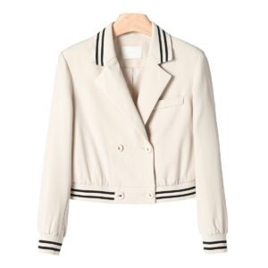 Ivory Trim Blazer Jacket