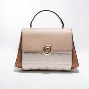 Elegant Two-Tone Top Handle Handbag