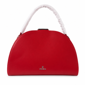 PEDRA Red Half-Moon Top Handle Bag